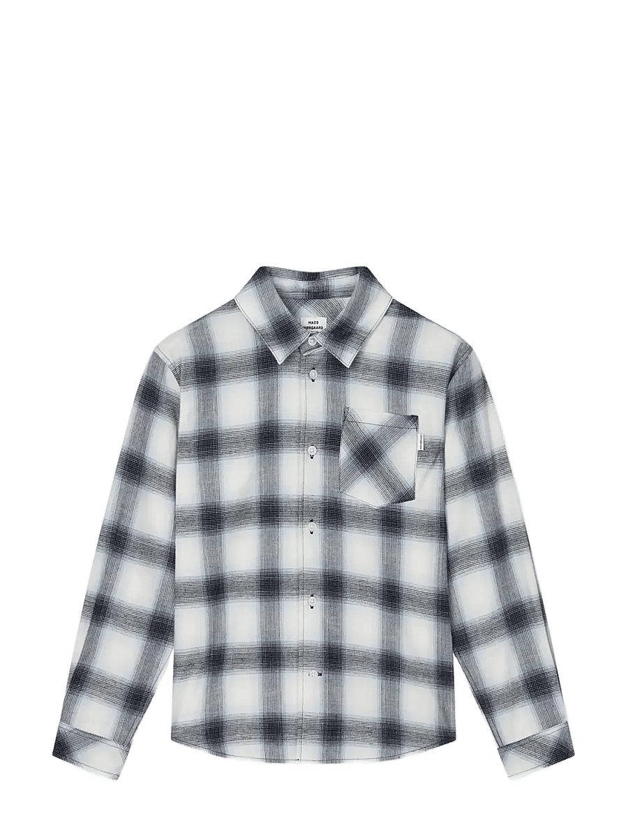 Mads Nørgaard - Flannel Check Svano Shirt - långärmade skjortor - sky captain ch. - 0