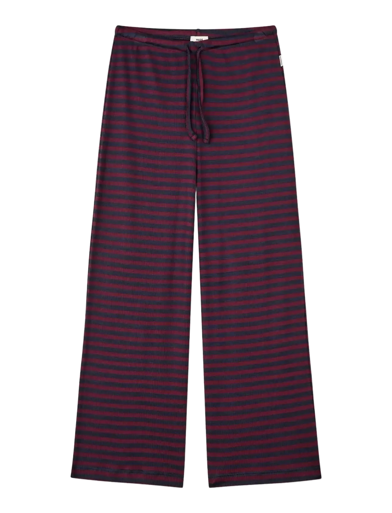 Mads Nørgaard 2x2 Cotton Stripe Verona Pants - Drabužiai - SKY CAPTAIN/WINETASTING / burgundy