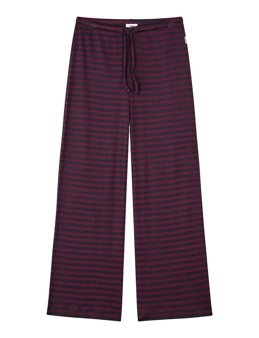 Mads Nørgaard - 2x2 Cotton Stripe Verona Pants - jogginghosen - sky captain/winetasting - 0