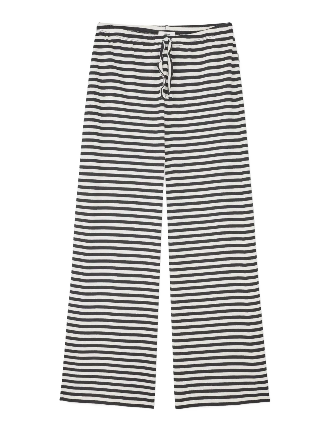 Mads Nørgaard 2x2 Cotton Stripe Verona Pants - Shoppa efter storlek - BLACK/VANILLA ICE / black