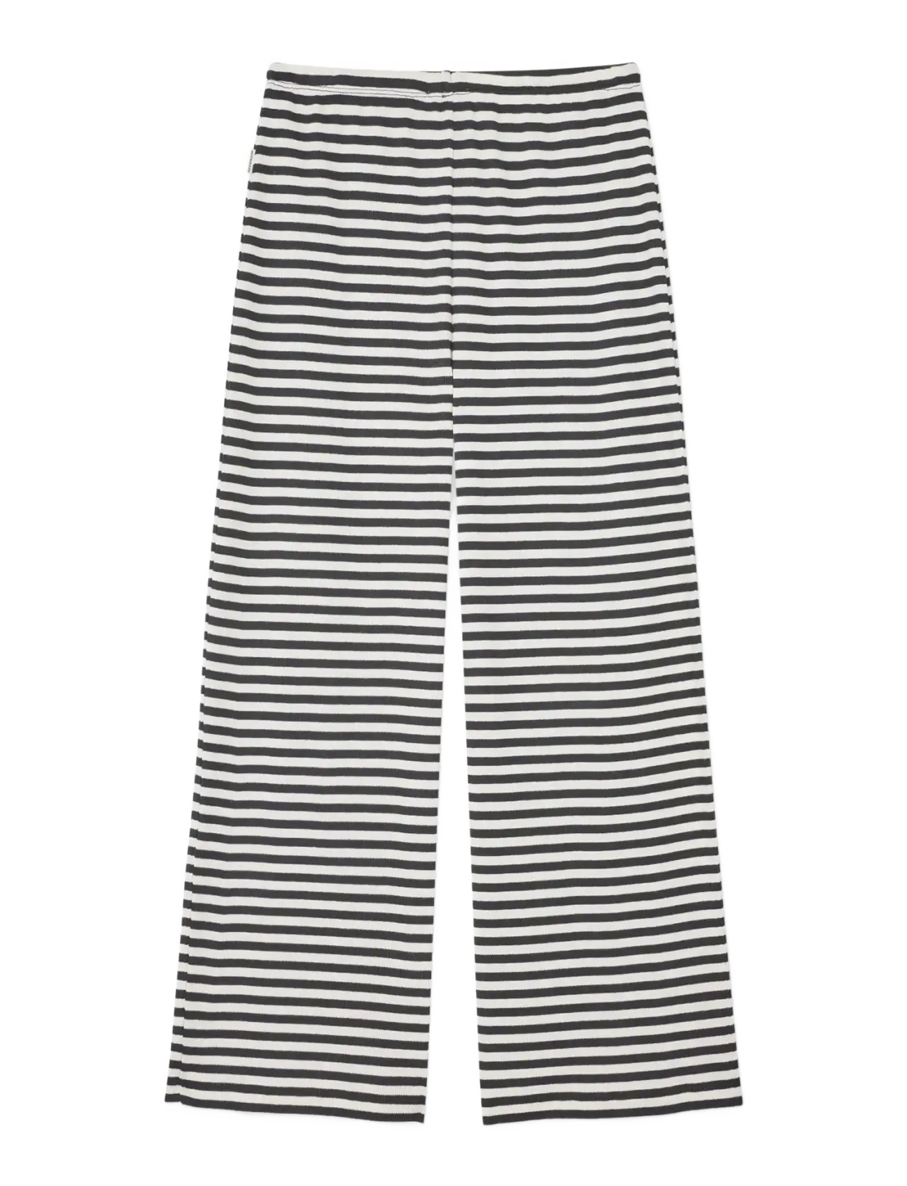 Mads Nørgaard - 2x2 Cotton Stripe Verona Pants - mjukisbyxor - black/vanilla ice - 1