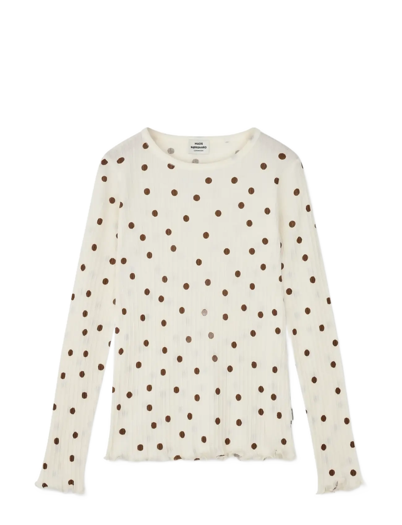 Mads Nørgaard Pointella Trudy Tee LS AOP - Tøj - VANILLA ICE/COCOA / cream