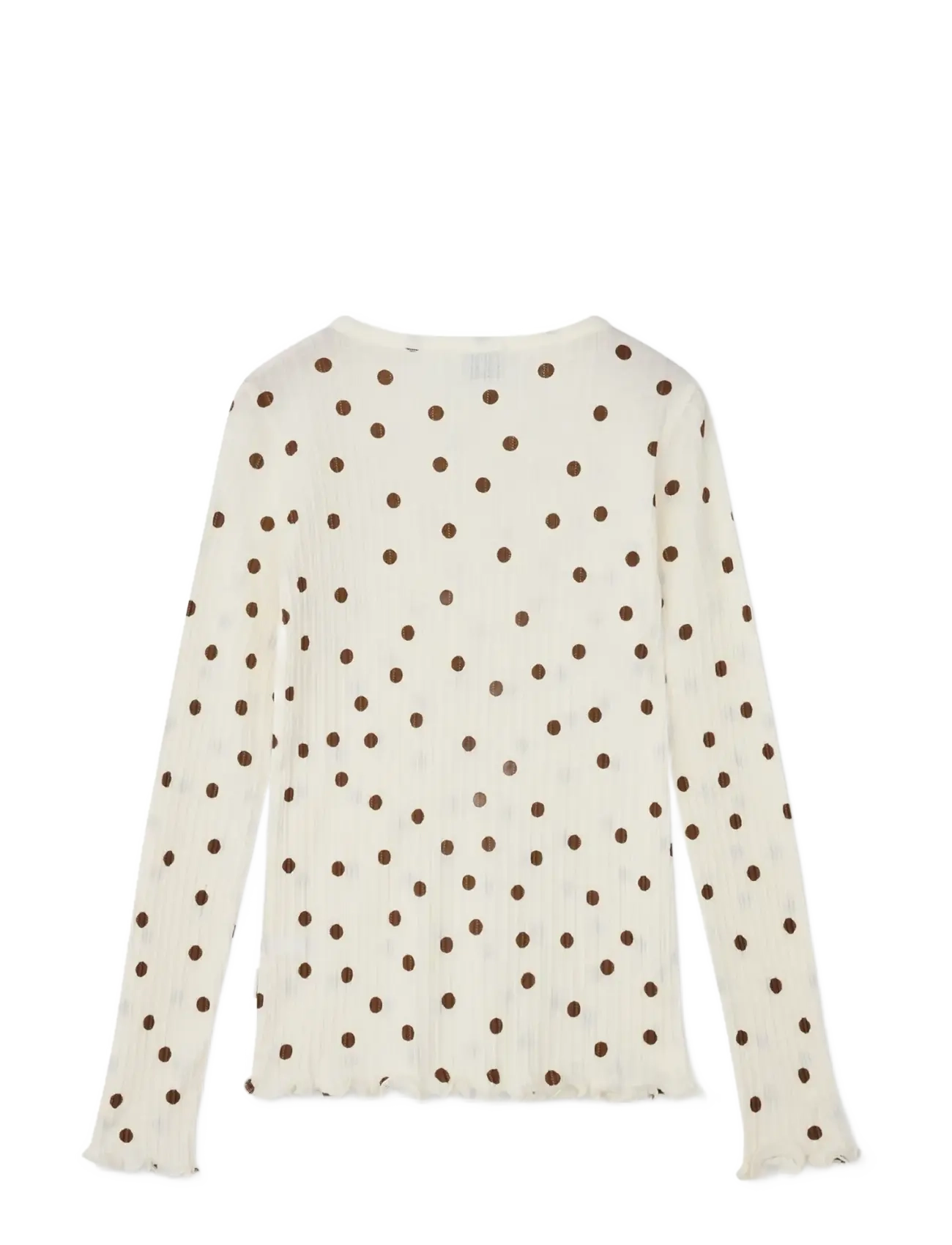 Mads Nørgaard - Pointella Trudy Tee LS AOP - langærmede t-shirts - vanilla ice/cocoa - 1