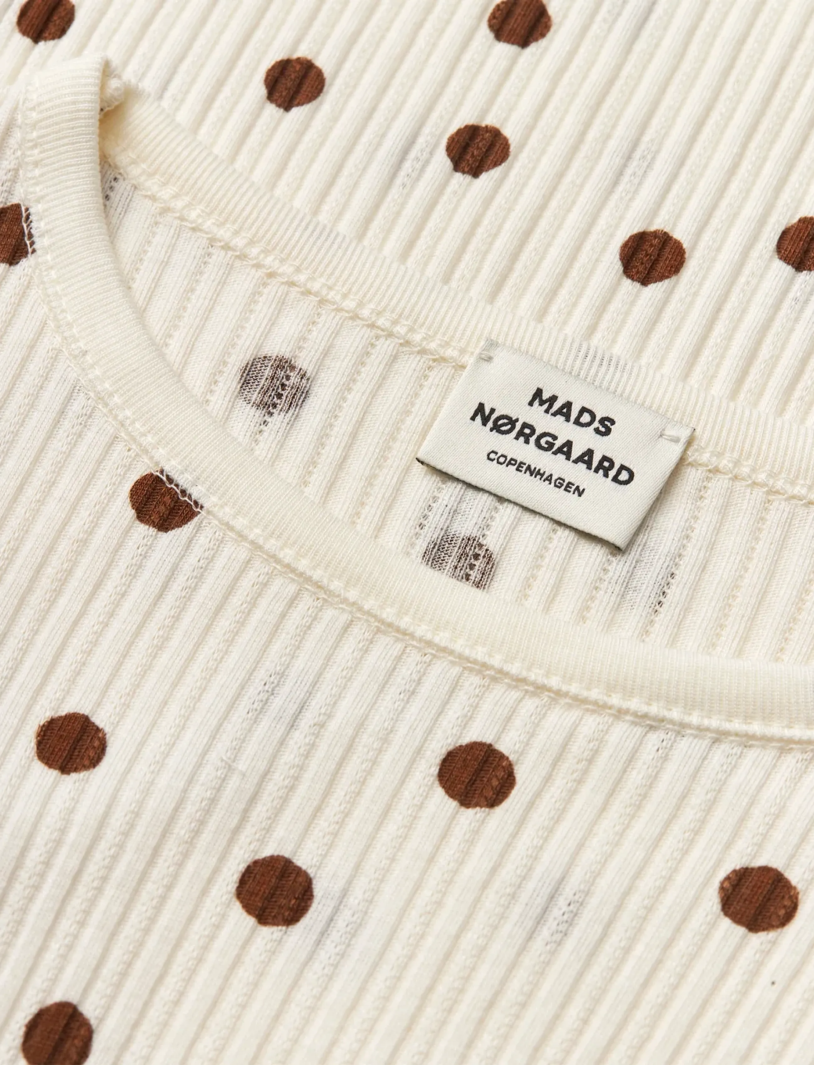 Mads Nørgaard - Pointella Trudy Tee LS AOP - langærmede t-shirts - vanilla ice/cocoa - 2