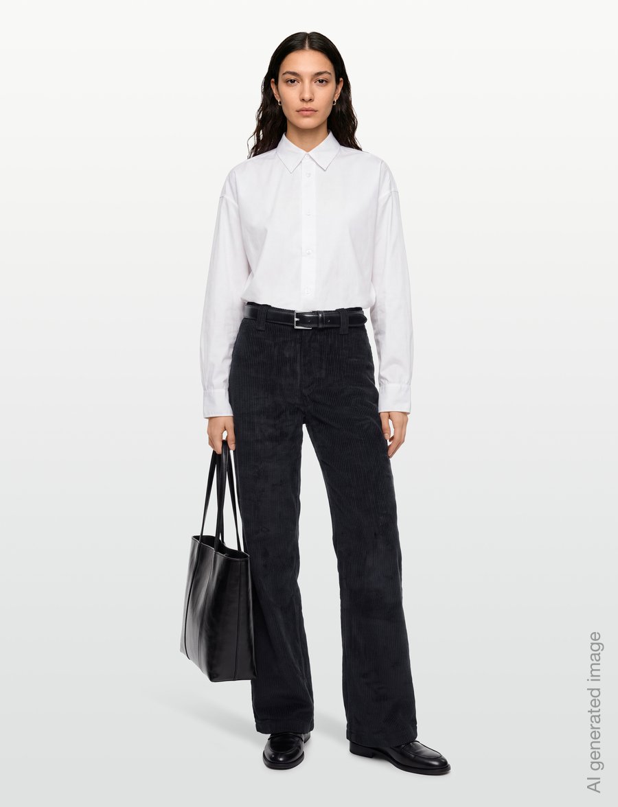 Mads Nørgaard - Pretty Cord Carly Pants - manchesterbyxor - black - 0