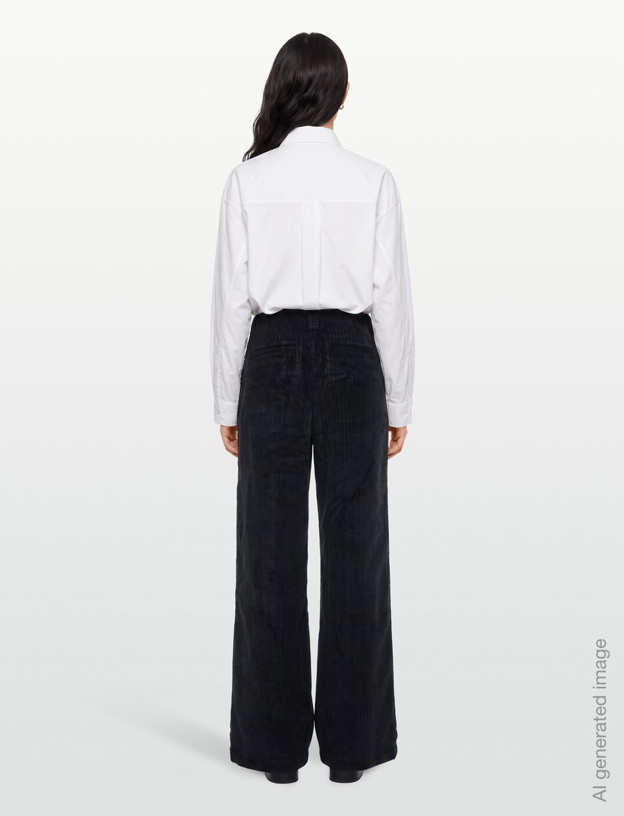 Mads Nørgaard - Pretty Cord Carly Pants - manchesterbyxor - black - 4