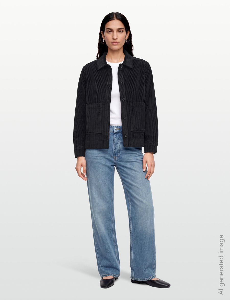 Mads Nørgaard - Pretty Cord Gaila Shirt - overshirts - black - 0