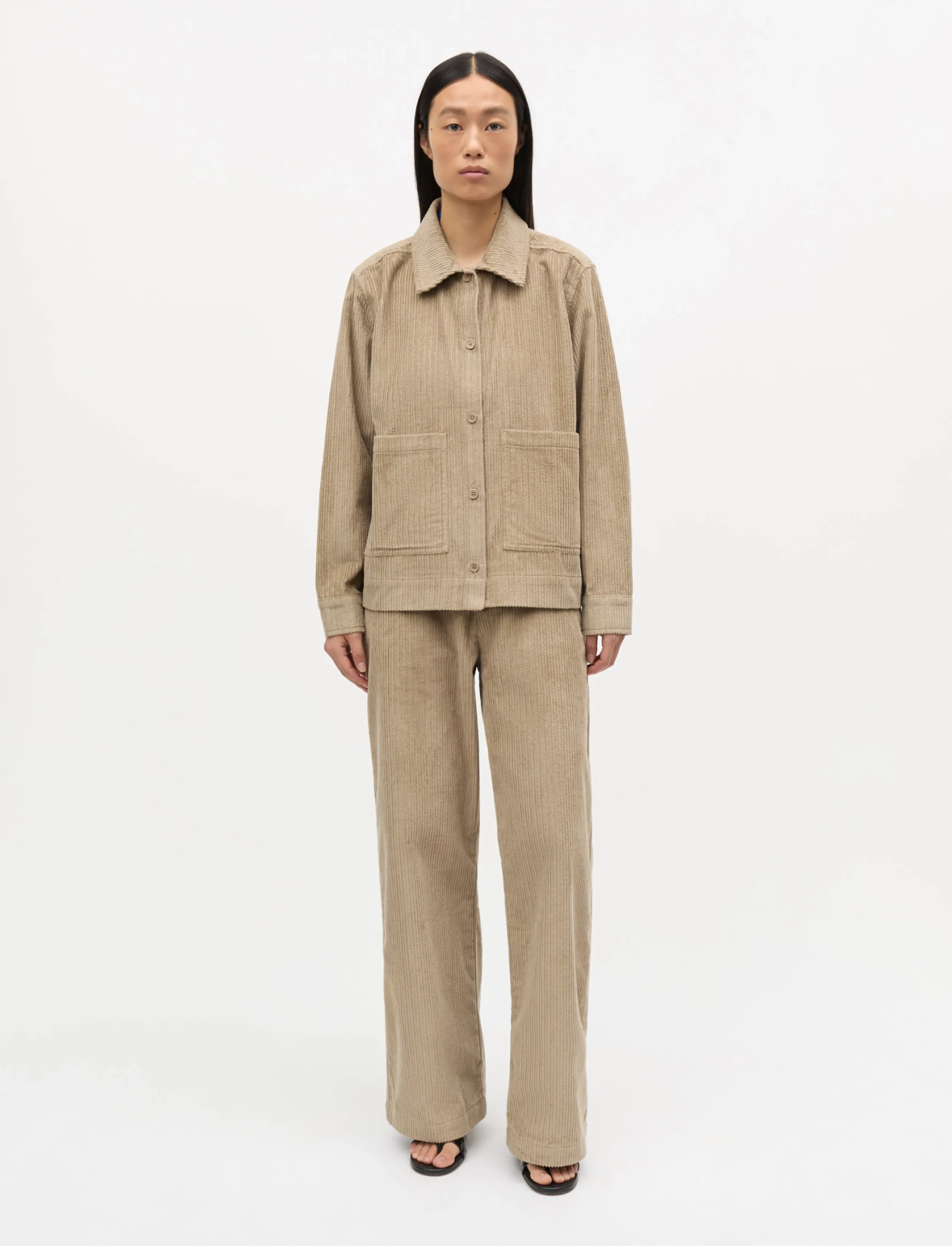 Mads Nørgaard Pretty Cord Gaila Shirt - Riided - SENECA ROCK / beige