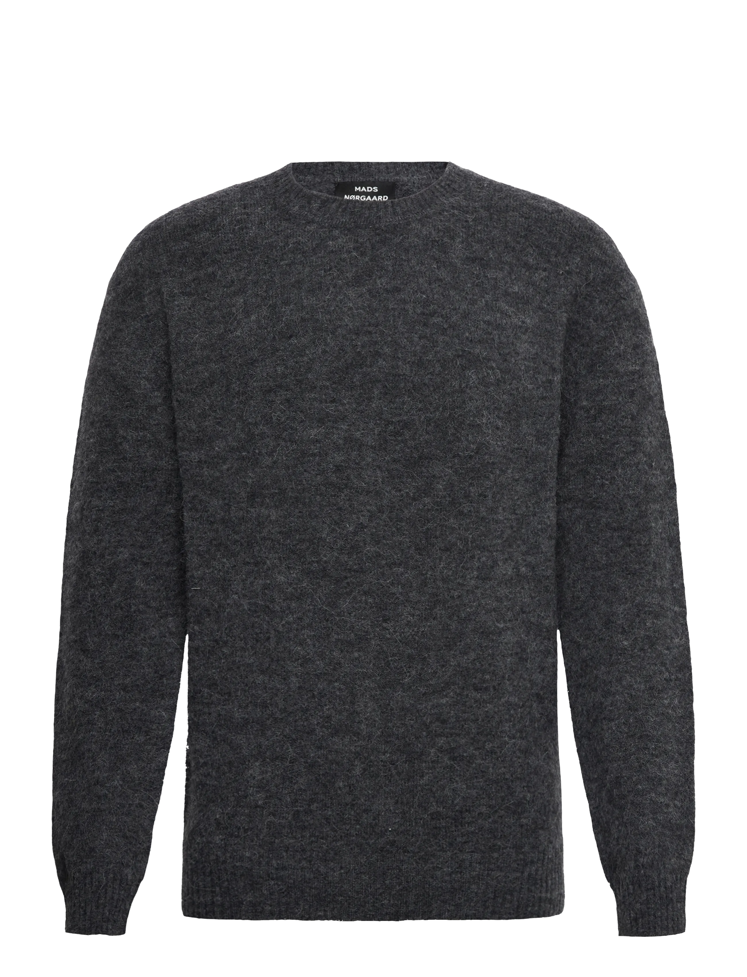 Mads Nørgaard Alpaca Wool Vilhelm Knit - Herbstgarderobe - DARK GREY MELANGE / grey