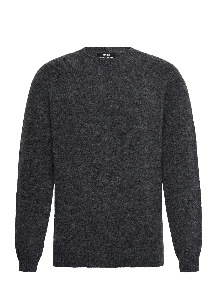Mads Nørgaard - Alpaca Wool Vilhelm Knit - rundhals - dark grey melange - 0