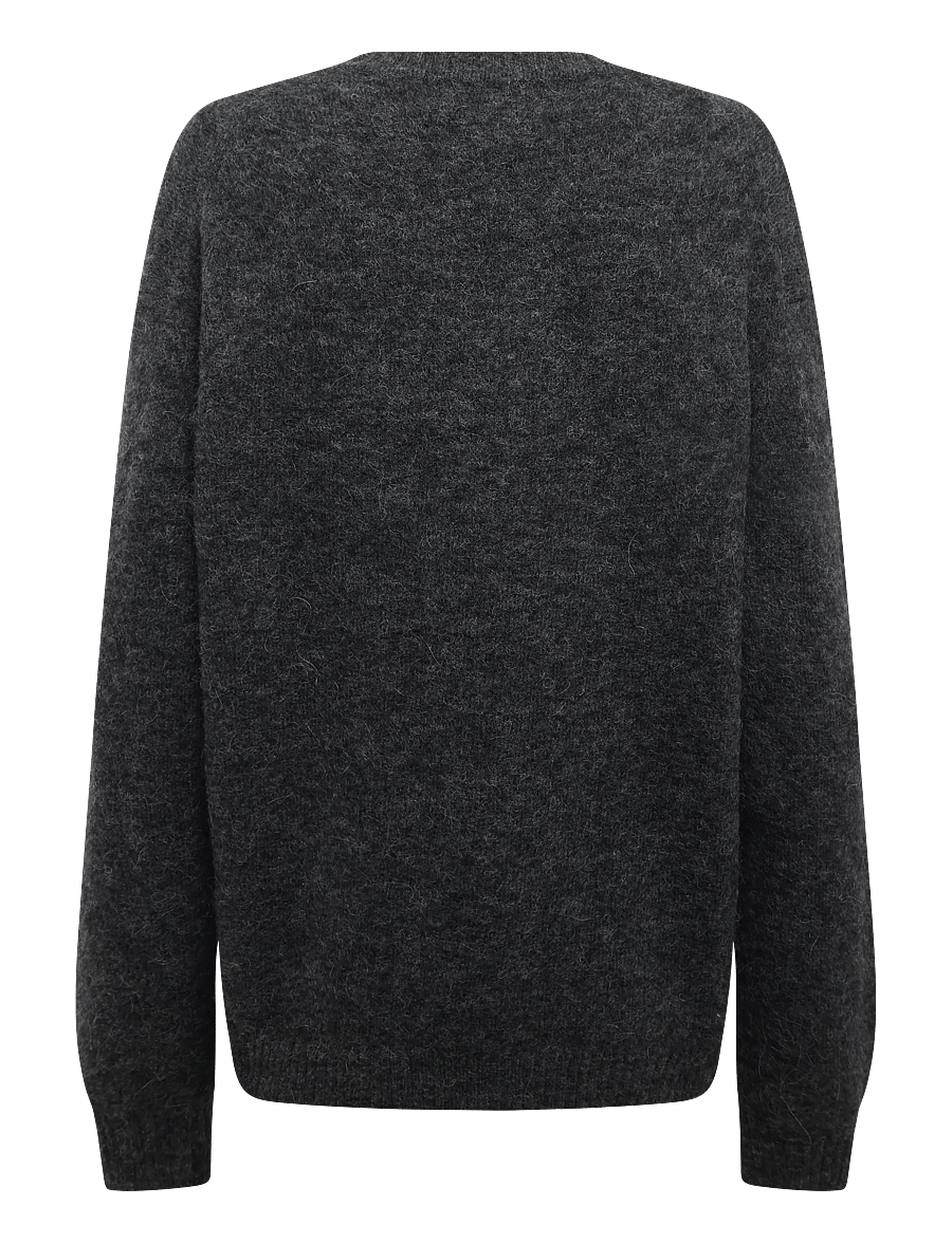 Mads Nørgaard - Alpaca Wool Vilhelm Knit - rundhals - dark grey melange - 1