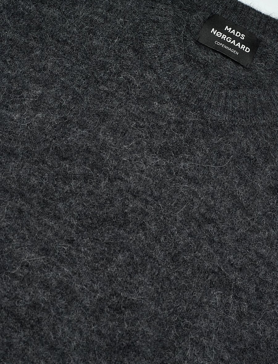 Mads Nørgaard - Alpaca Wool Vilhelm Knit - rundhalsad - dark grey melange - 2