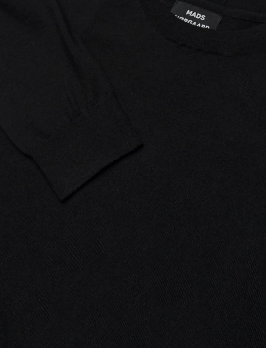 Mads Nørgaard - Merino Wool Karsten Knit - rundhals - black - 2