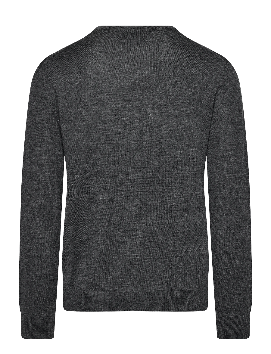 Mads Nørgaard - Merino Wool Karsten Knit - rundhals - charcoal melange - 1