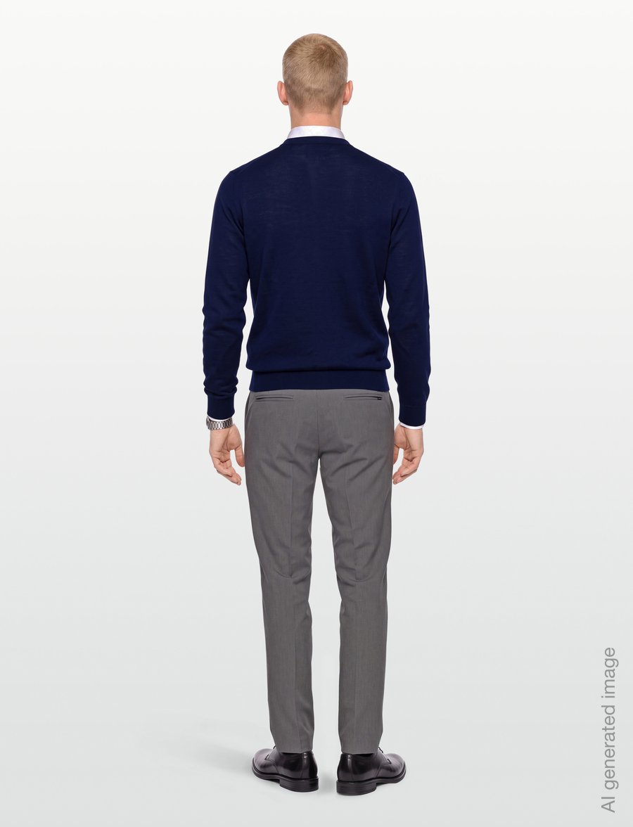 Mads Nørgaard - Merino Wool Karsten Knit - round necks - sky captain - 4