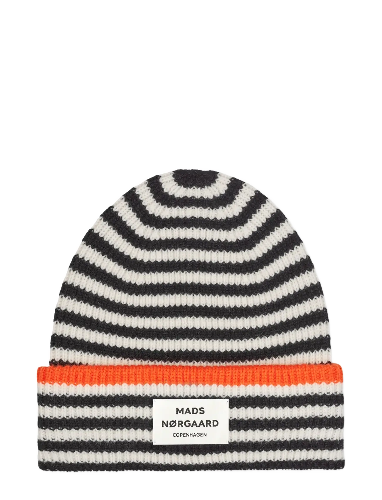 Mads Nørgaard One Wool Anju Stripe Beanie - Modetrends - BLACK/VANILLA ICE / black