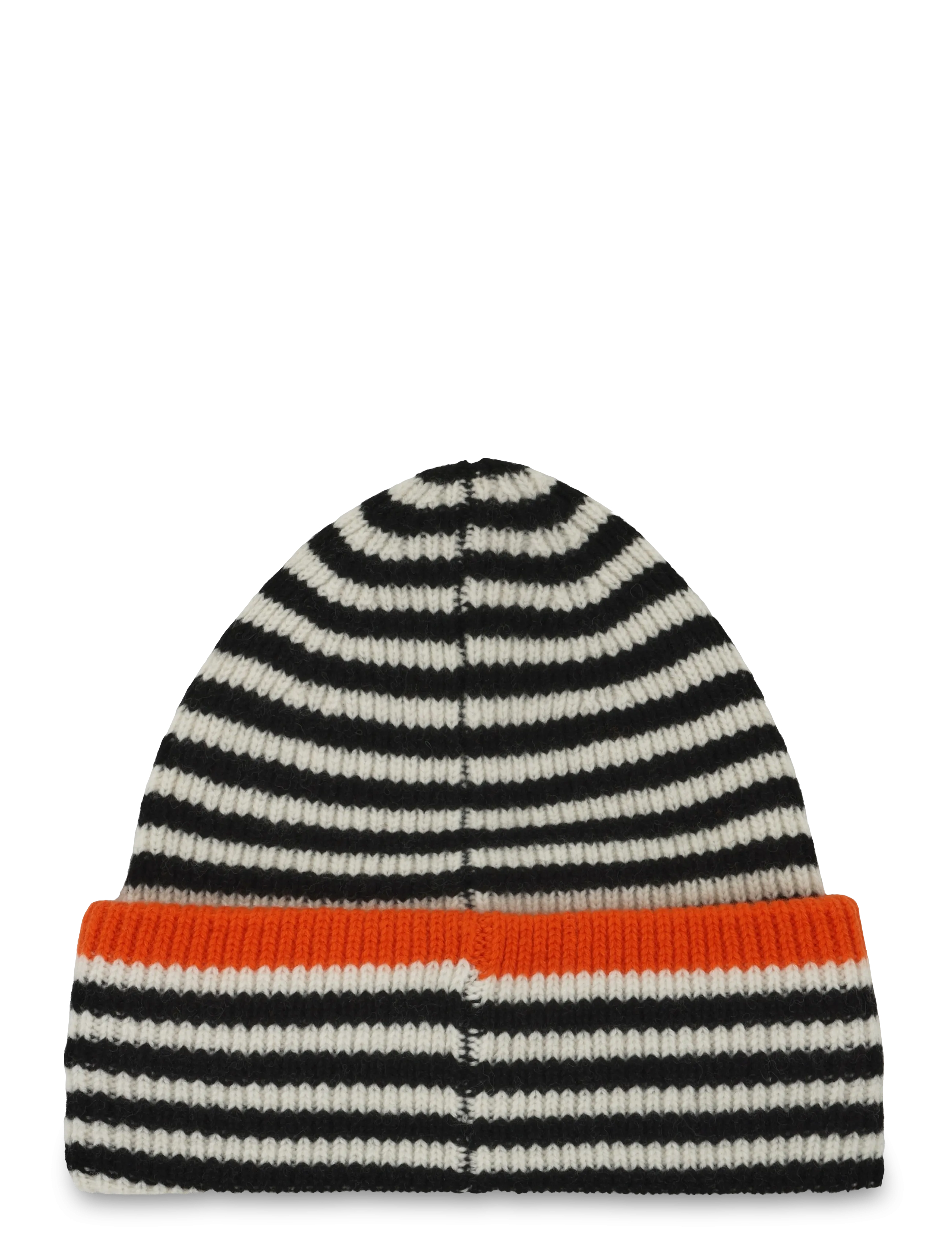 Mads Nørgaard - One Wool Anju Stripe Beanie - kootud mütsid - black/vanilla ice - 1