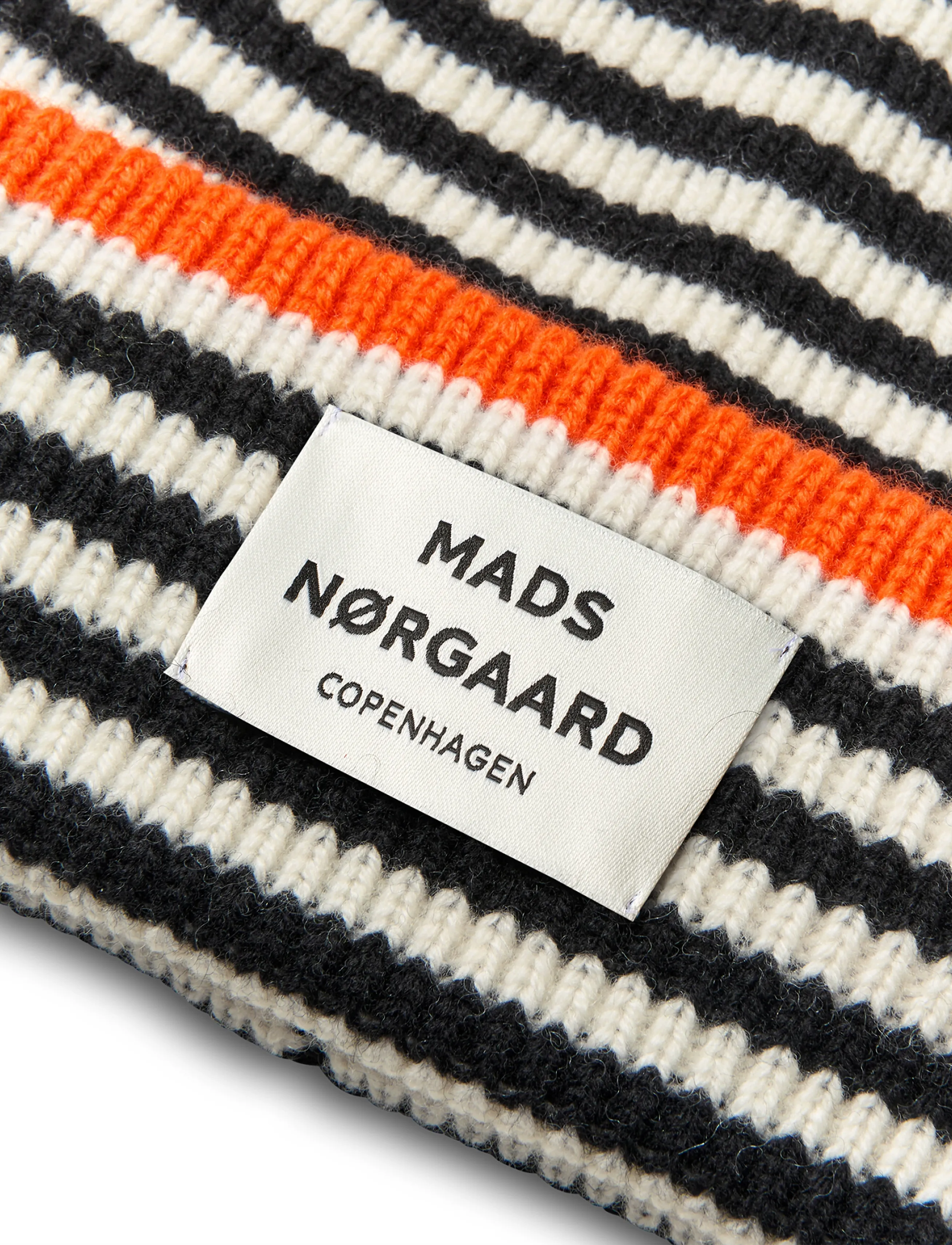 Mads Nørgaard - One Wool Anju Stripe Beanie - mützen - black/vanilla ice - 1