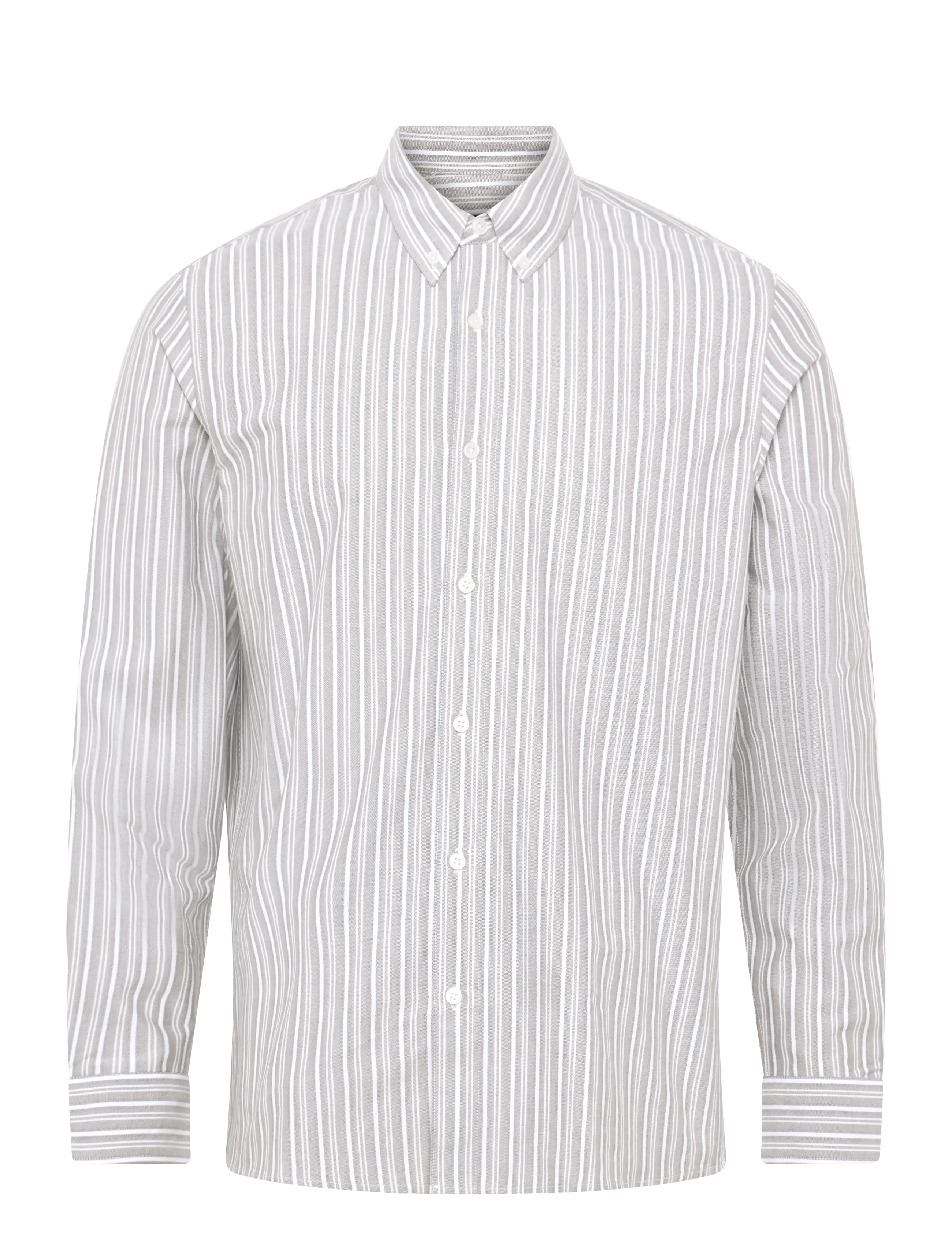 Mads Nørgaard Oxford Sune Stripe Shirt BD - Randiga skjortor - COCOA/SKY CAPTAIN / beige