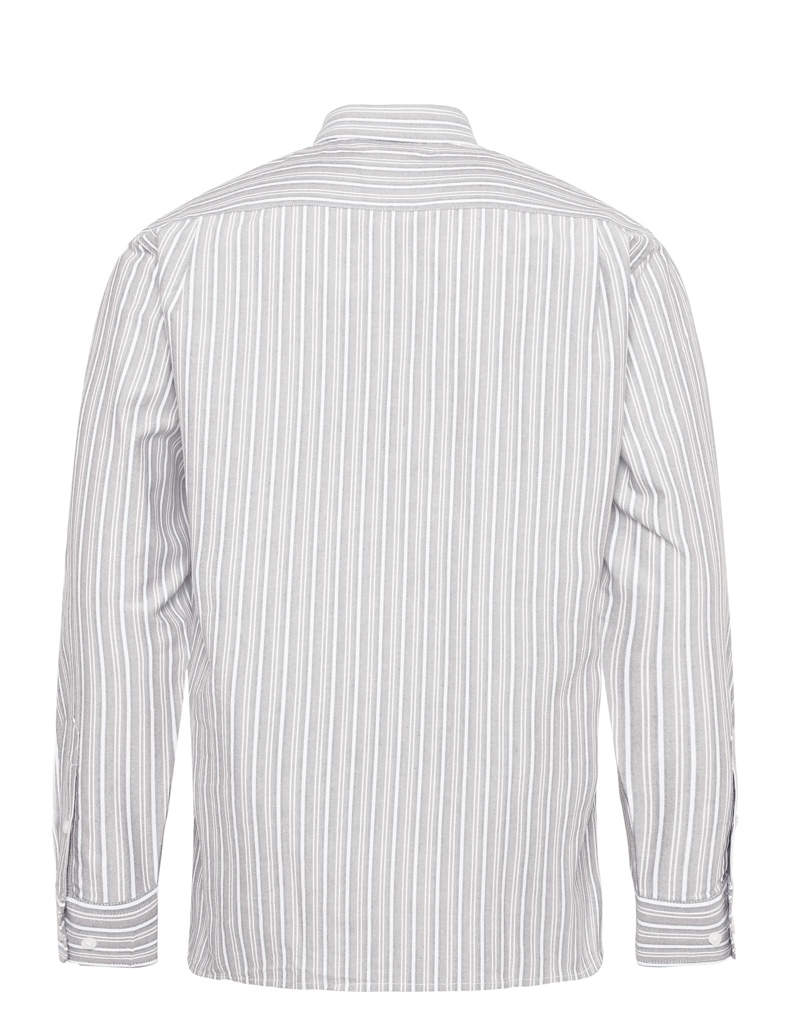 Mads Nørgaard - Oxford Sune Stripe Shirt BD - randiga skjortor - cocoa/sky captain - 1