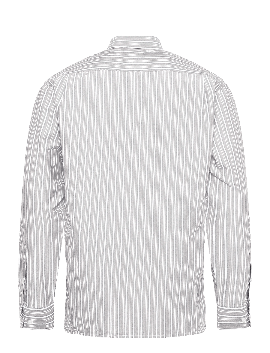 Mads Nørgaard - Oxford Sune Stripe Shirt BD - randiga skjortor - cocoa/sky captain - 1