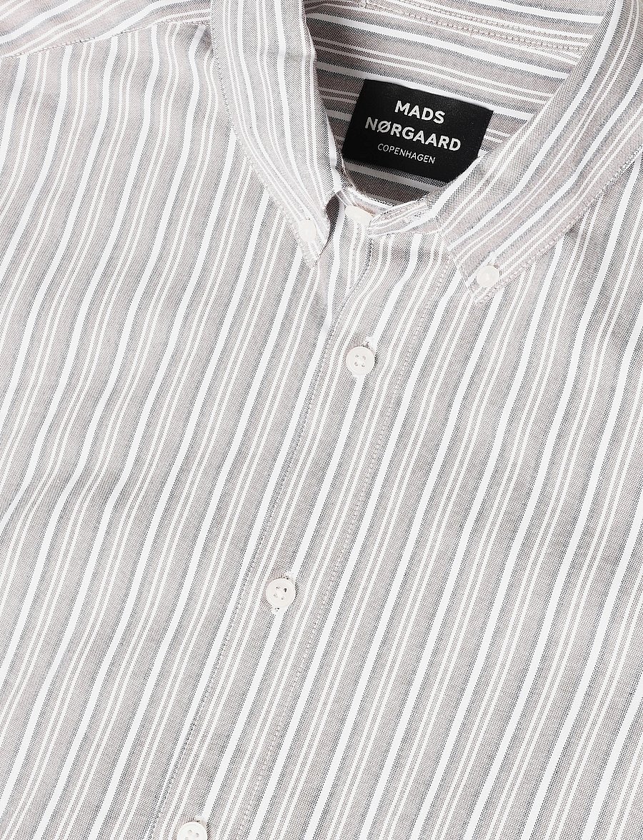Mads Nørgaard - Oxford Sune Stripe Shirt BD - randiga skjortor - cocoa/sky captain - 2