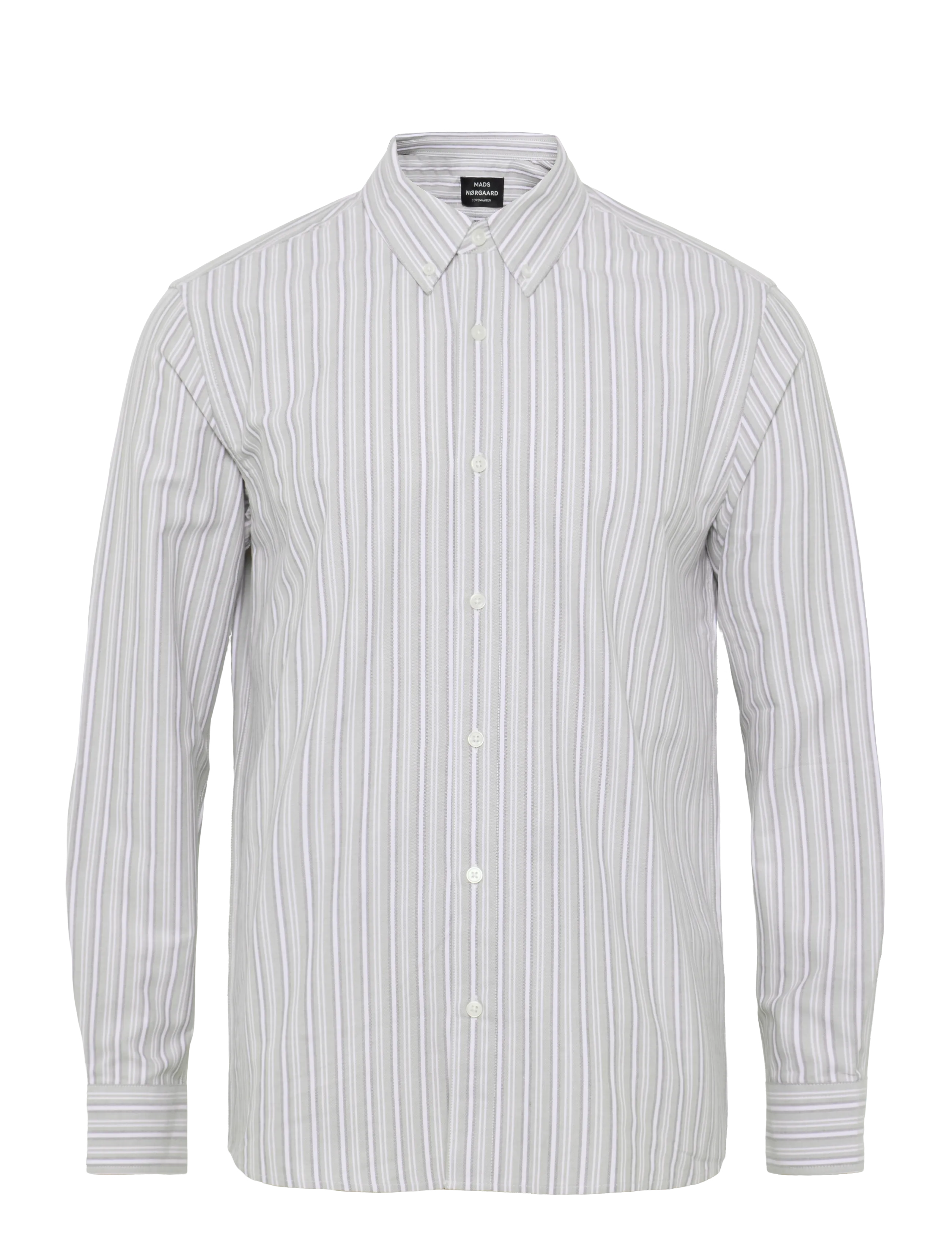 Mads Nørgaard Oxford Sune Stripe Shirt BD - Randiga skjortor - OVERLAND TRACK/TARMAC / khaki/green