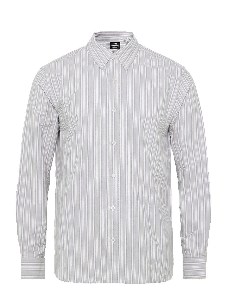 Mads Nørgaard - Oxford Sune Stripe Shirt BD - randiga skjortor - overland track/tarmac - 0