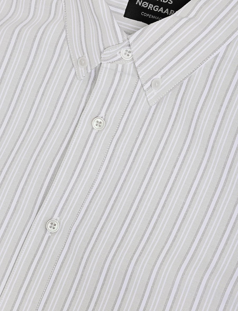 Mads Nørgaard - Oxford Sune Stripe Shirt BD - randiga skjortor - overland track/tarmac - 2