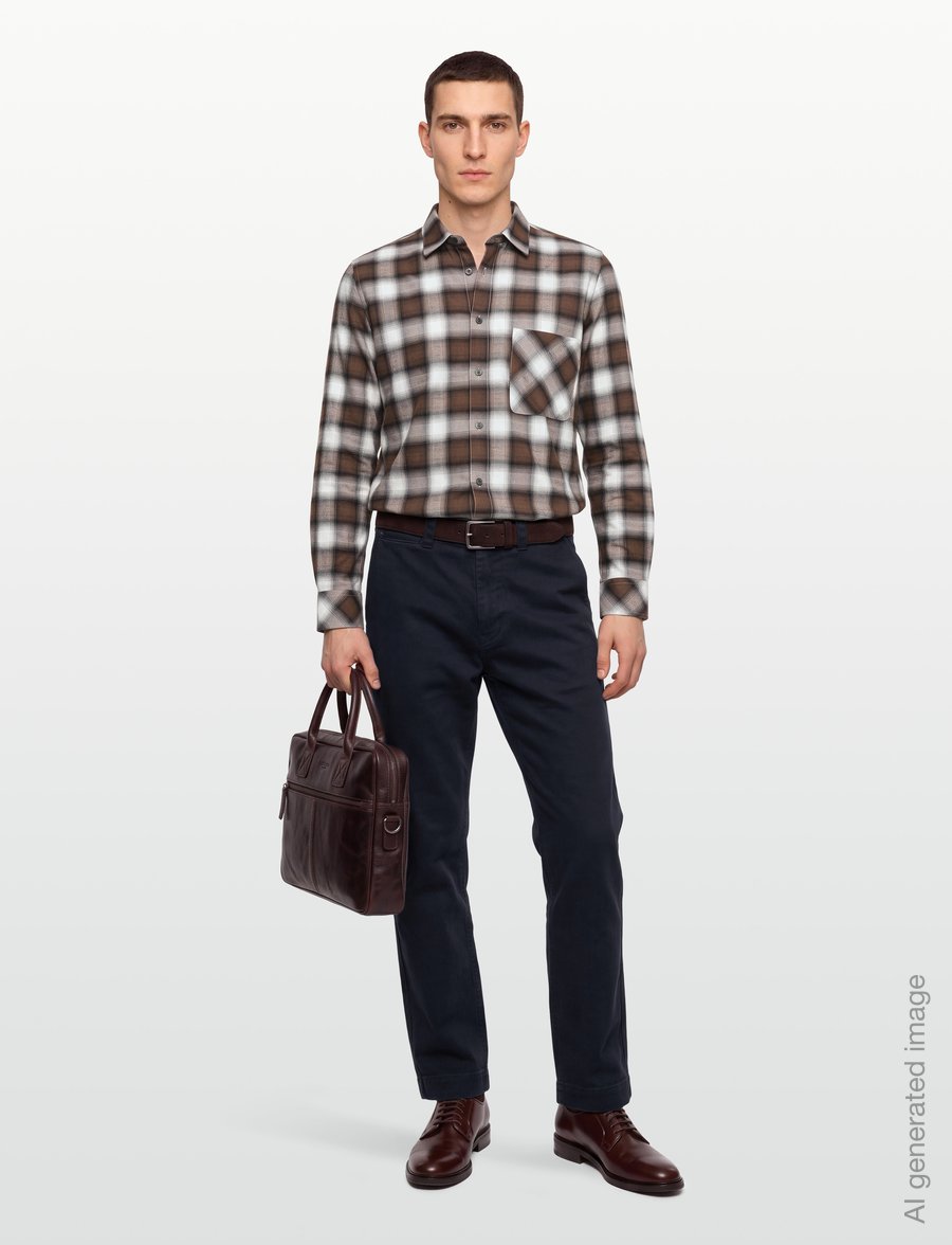 Mads Nørgaard - Flannel Check Sune Shirt - flanellskjortor - cocoa ch. - 0