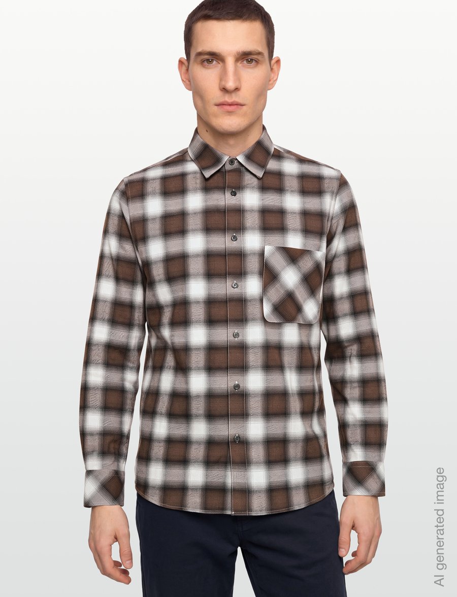 Mads Nørgaard - Flannel Check Sune Shirt - flanellskjortor - cocoa ch. - 3