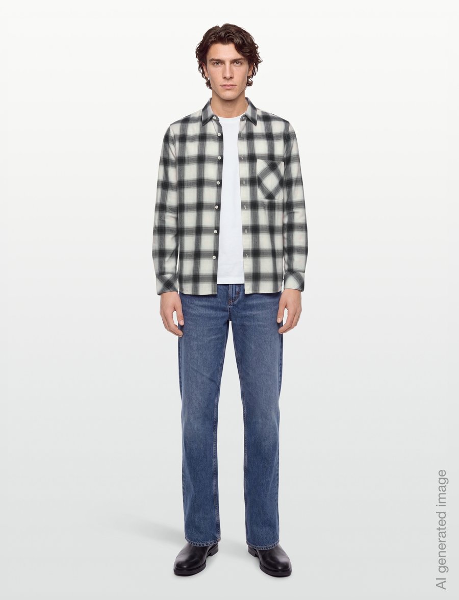Mads Nørgaard - Flannel Check Sune Shirt - flannel shirts - sky captain ch. - 0