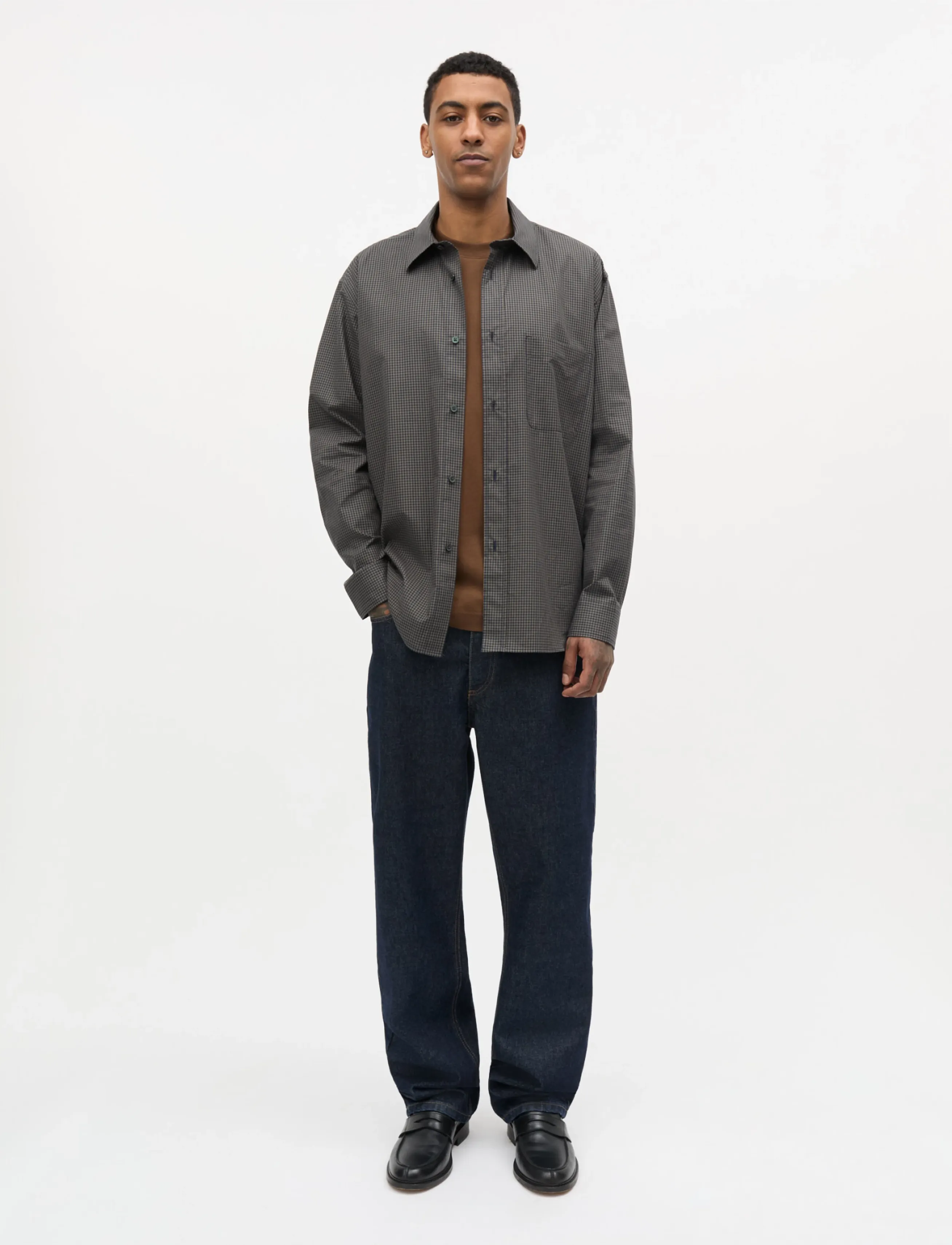 Mads Nørgaard Cotton Soft Marcel Shirt, XL, Shirts, Braun - Casual Männerswear