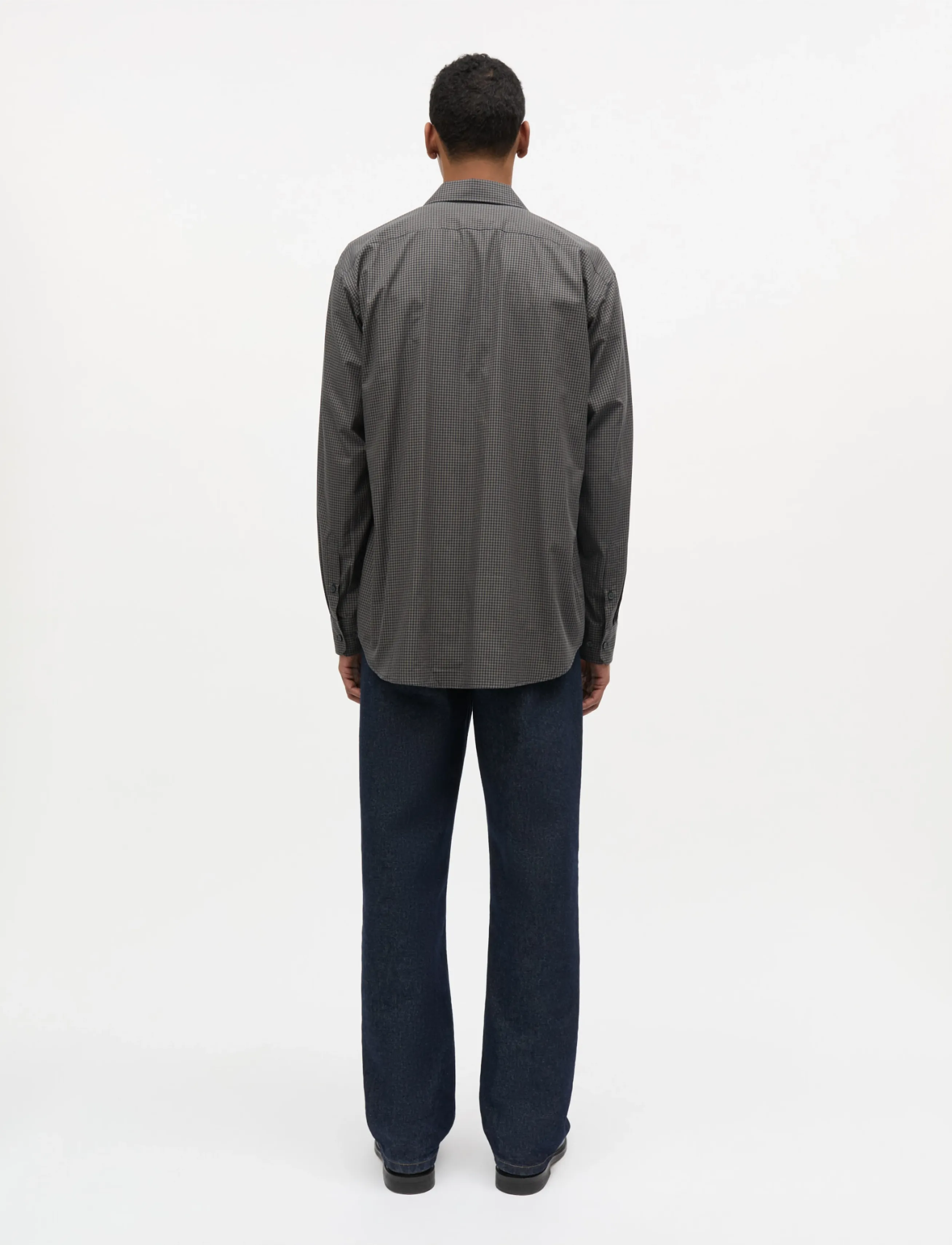 Mads Nørgaard - Cotton Soft Marcel Shirt - casual skjortor - sky captain/tarmac ch. - 2