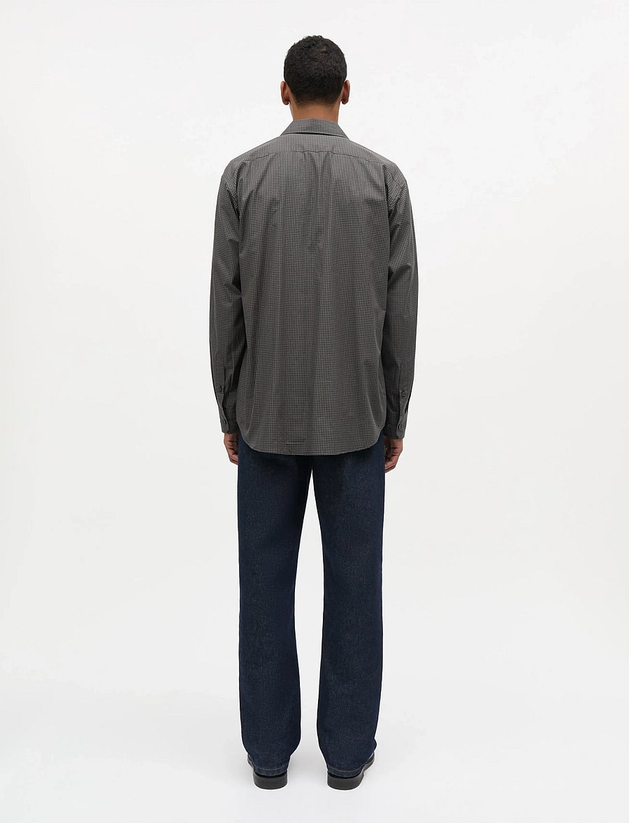 Mads Nørgaard - Cotton Soft Marcel Shirt - casual skjortor - sky captain/tarmac ch. - 2