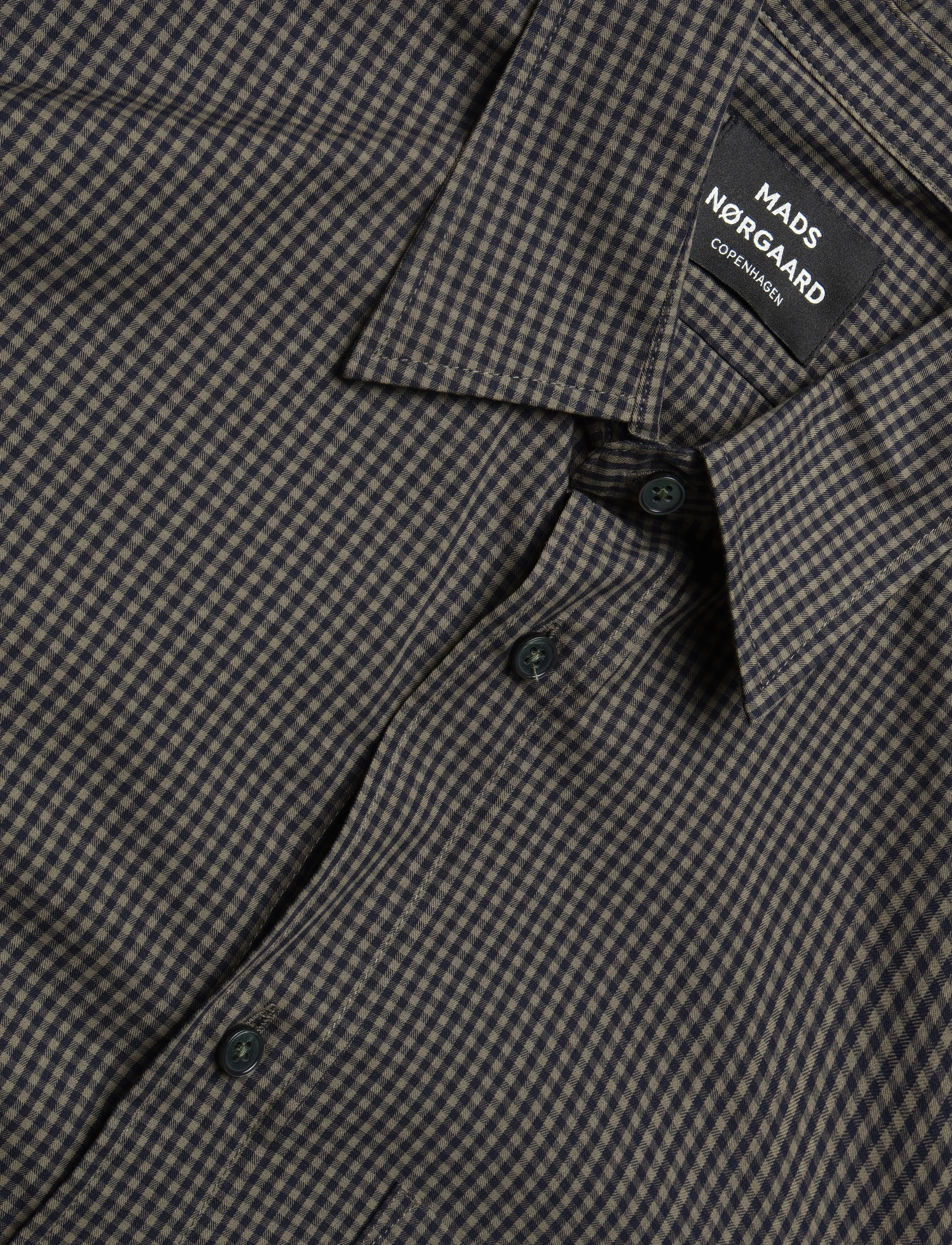 Mads Nørgaard - Cotton Soft Marcel Shirt - casual skjortor - sky captain/tarmac ch. - 4