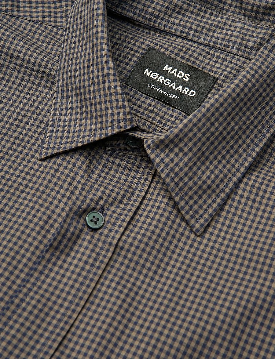 Mads Nørgaard - Cotton Soft Marcel Shirt - casual skjortor - sky captain/tarmac ch. - 3