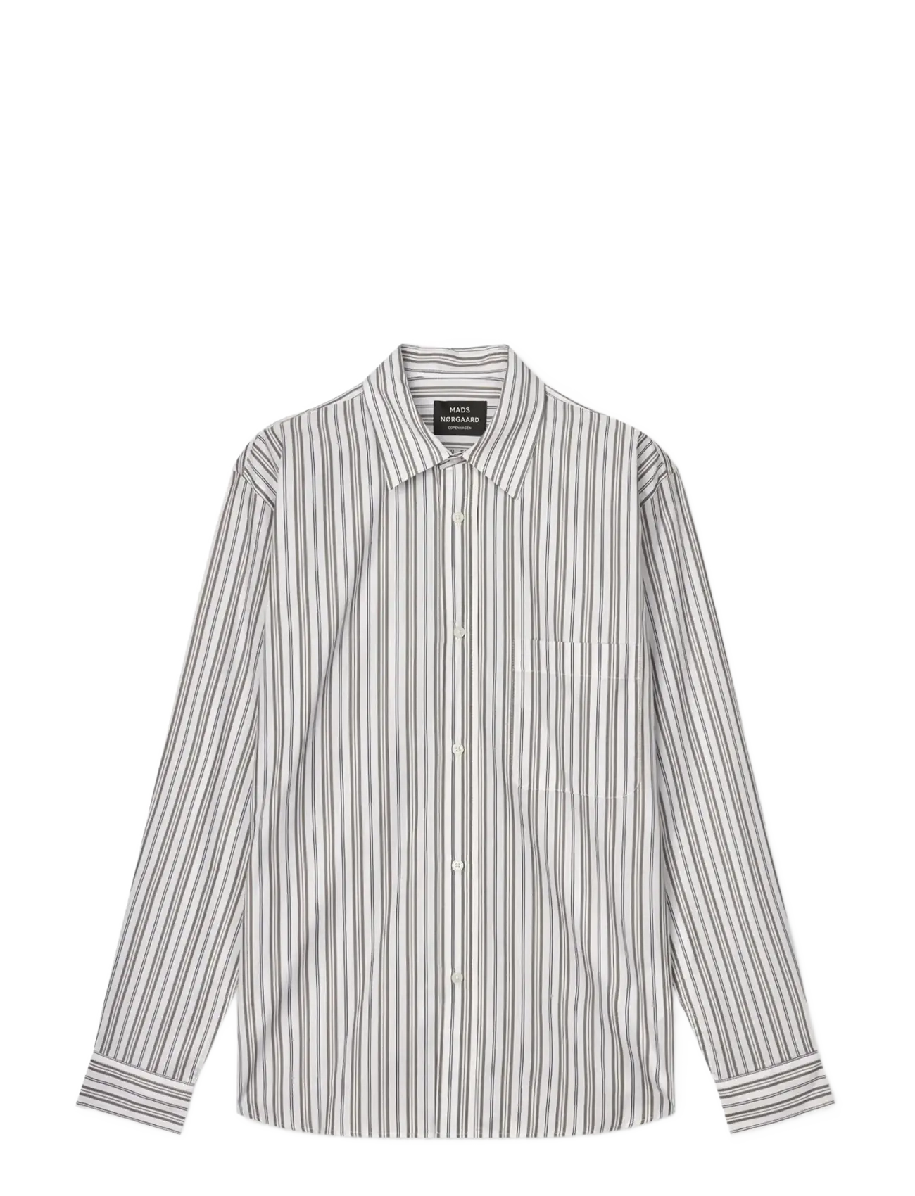 Mads Nørgaard - Cotton Soft Marcel Shirt - white/tarmac st. - 1