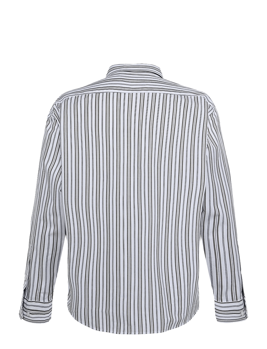 Mads Nørgaard - Cotton Soft Marcel Shirt - freizeithemden - white/tarmac st. - 1