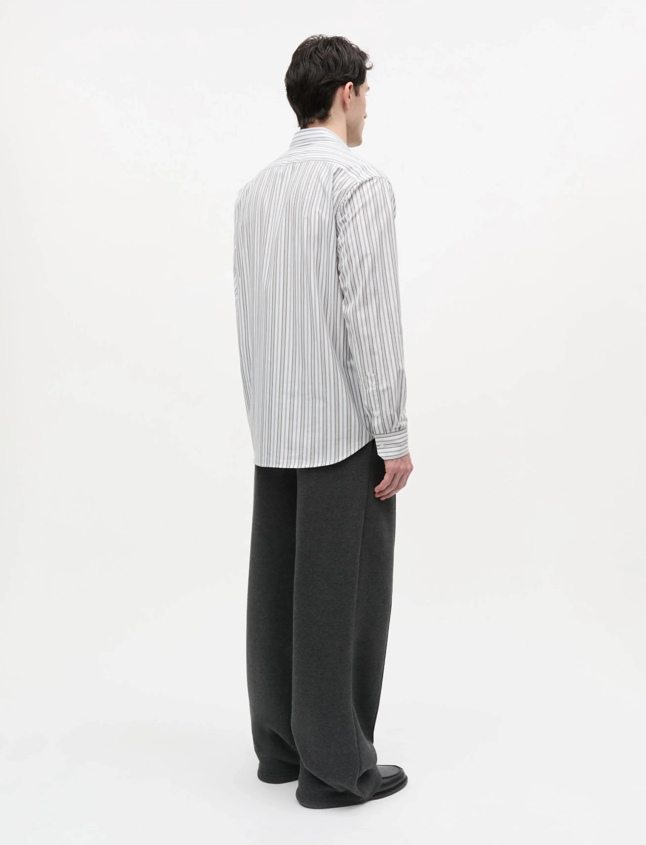 Mads Nørgaard - Cotton Soft Marcel Shirt - white/tarmac st. - 2