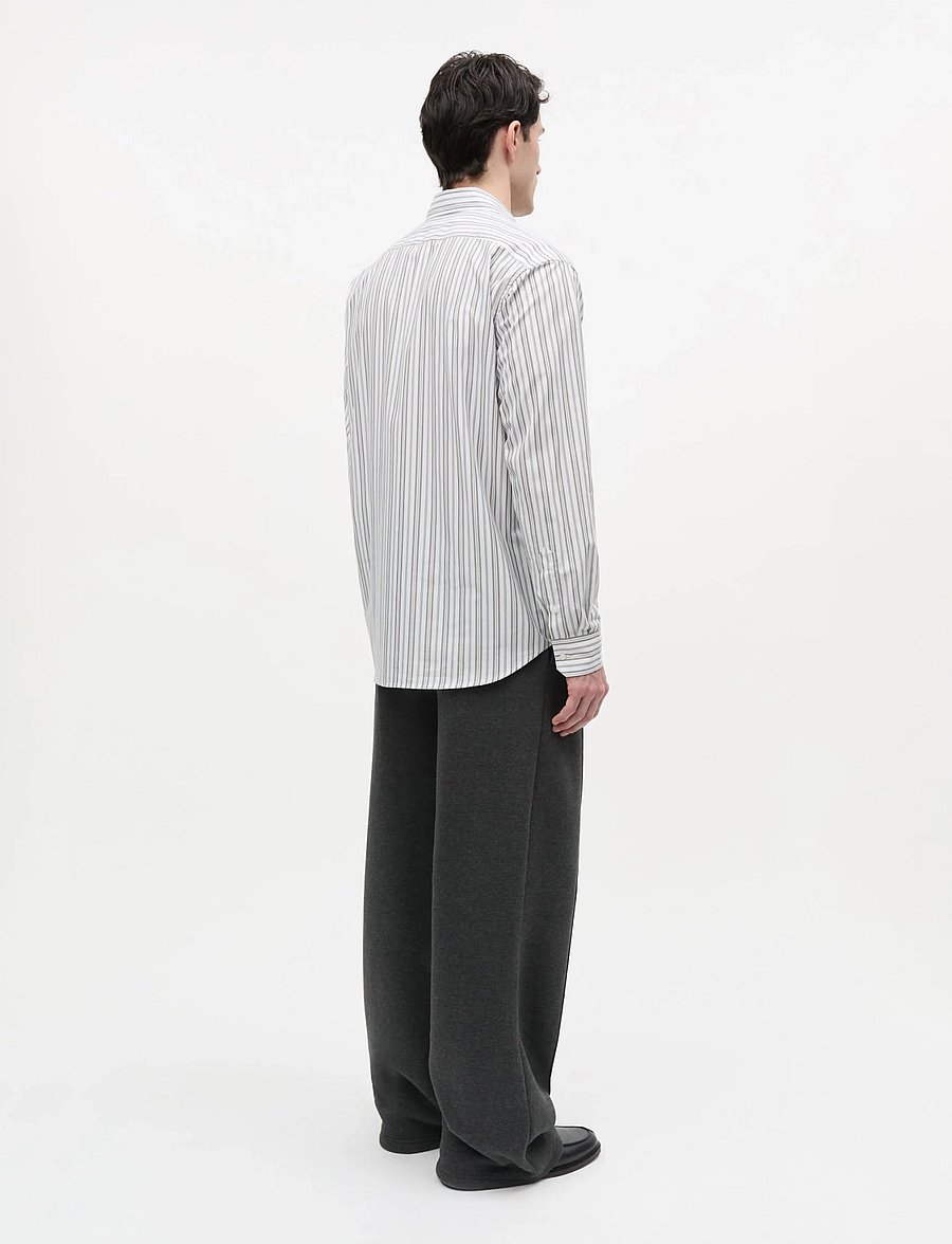 Mads Nørgaard - Cotton Soft Marcel Shirt - white/tarmac st. - 2