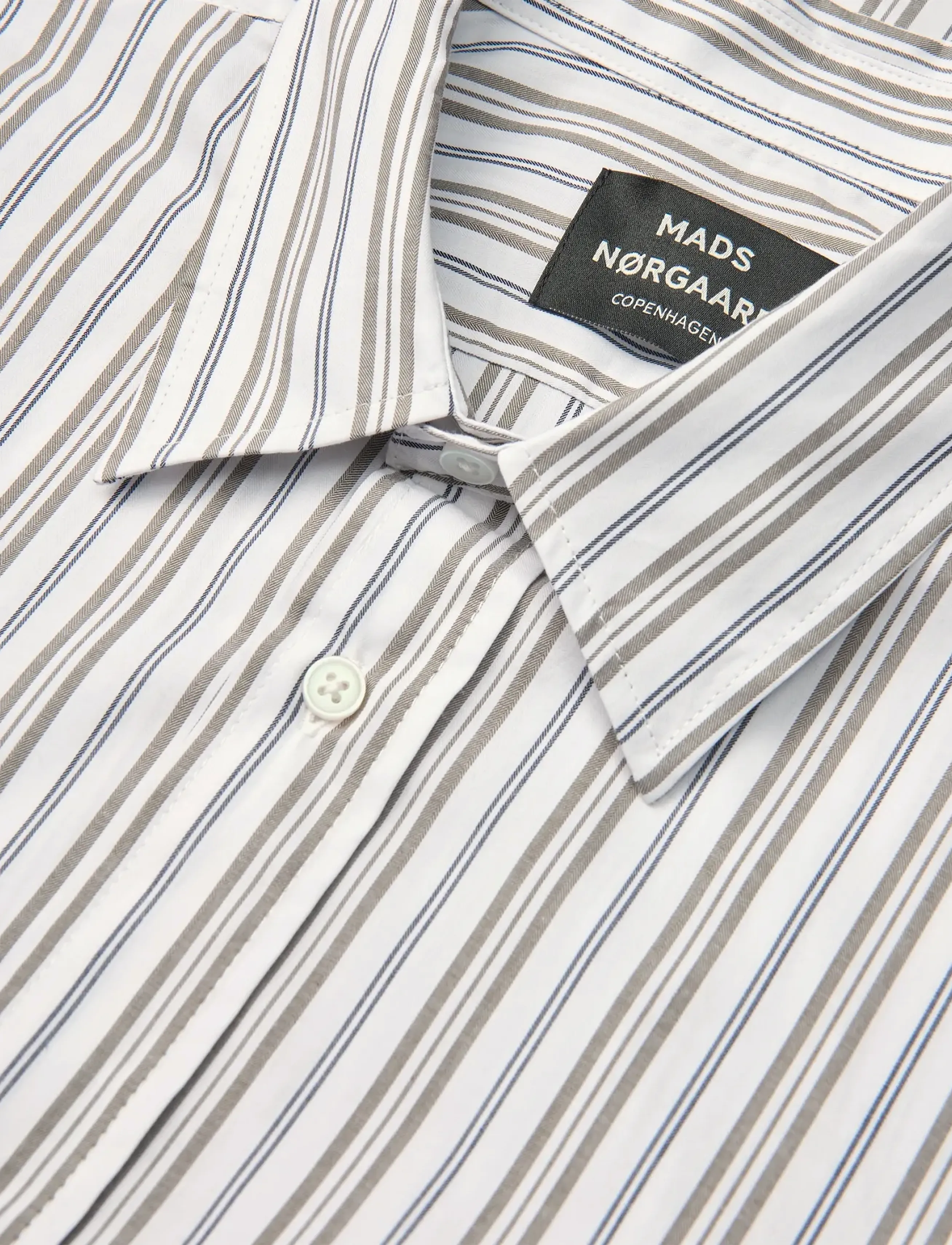Mads Nørgaard - Cotton Soft Marcel Shirt - white/tarmac st. - 3