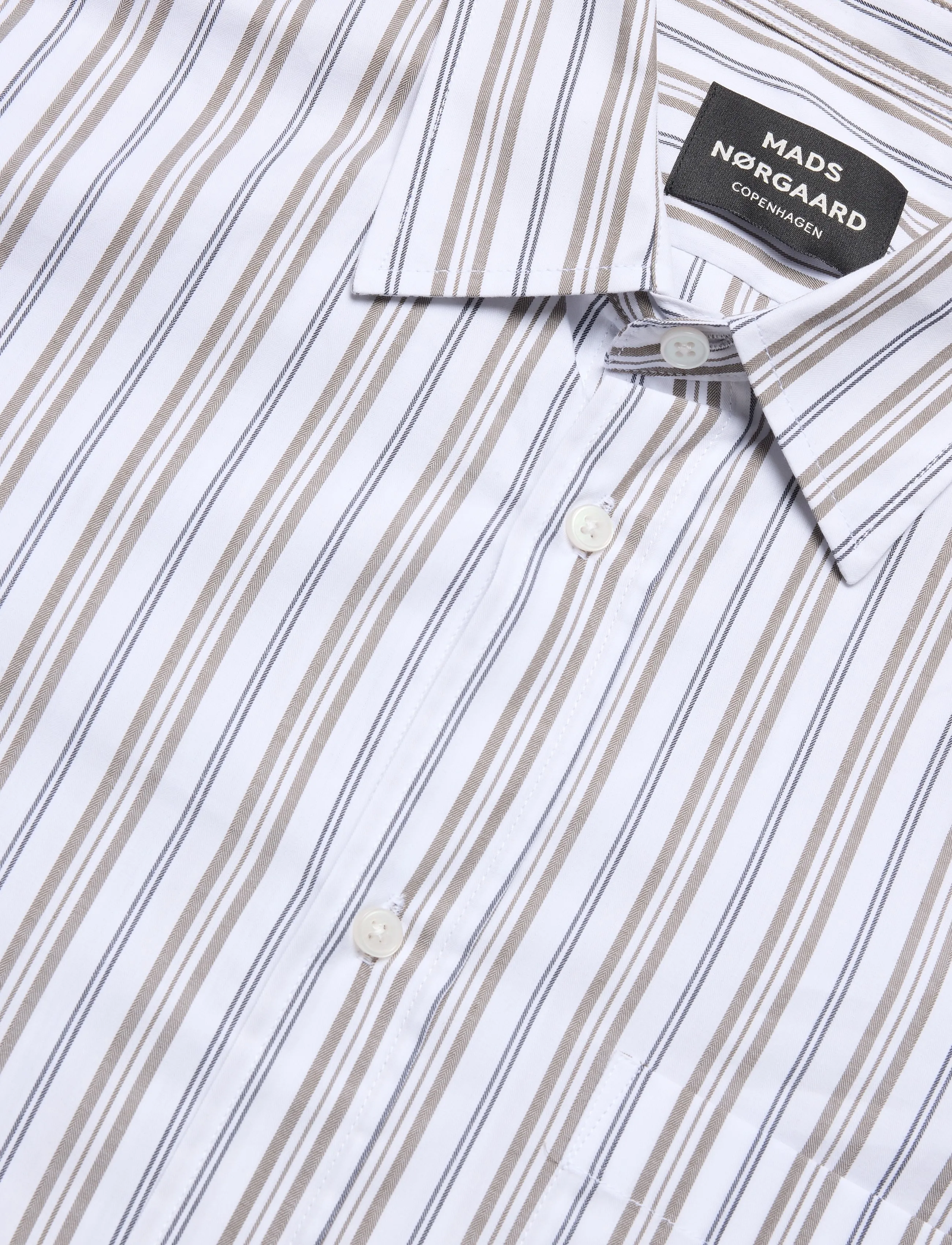Mads Nørgaard - Cotton Soft Marcel Shirt - freizeithemden - white/tarmac st. - 2