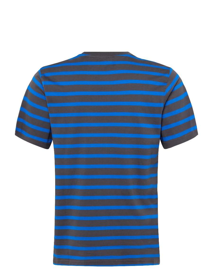 Mads Nørgaard - Cotton Jersey Stripe Frode Tee - kortærmede t-shirts - asphalt/lapis blue - 2