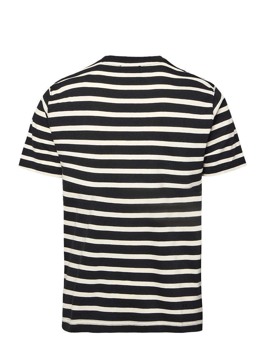 Mads Nørgaard - Cotton Jersey Stripe Frode Tee - kurzärmelige t-shirts - black/vanilla ice - 1