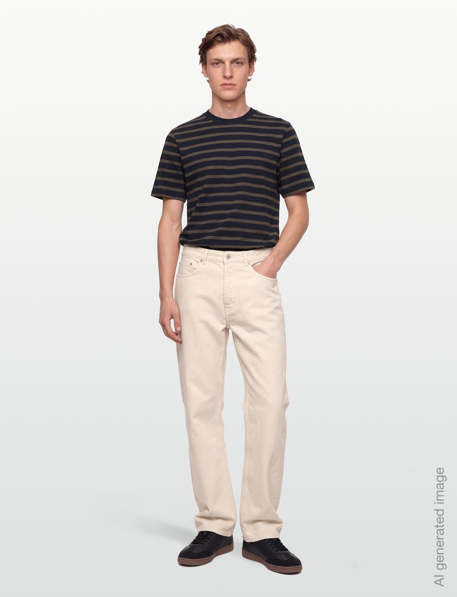 Mads Nørgaard - Cotton Jersey Stripe Frode Tee - kortærmede t-shirts - sky captain/tarmac - 0