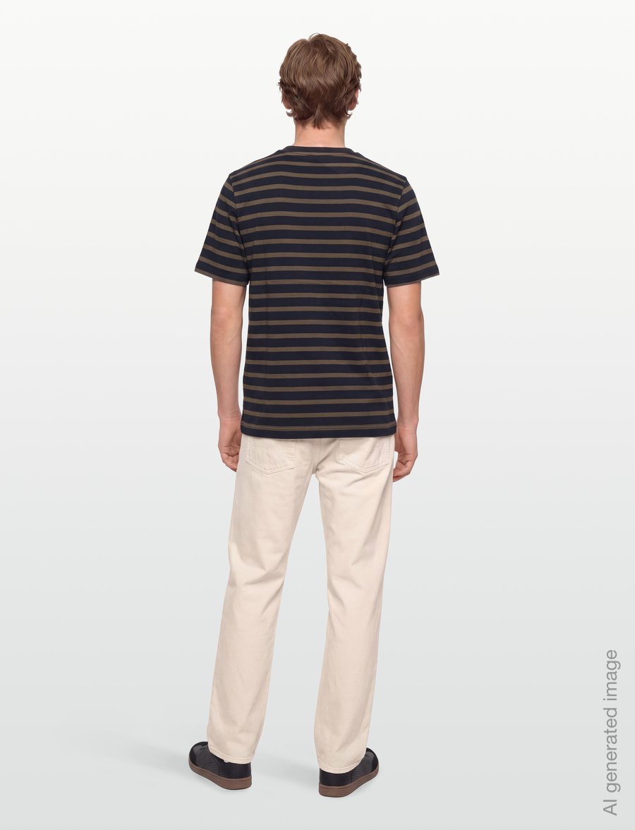 Mads Nørgaard - Cotton Jersey Stripe Frode Tee - kortærmede t-shirts - sky captain/tarmac - 4