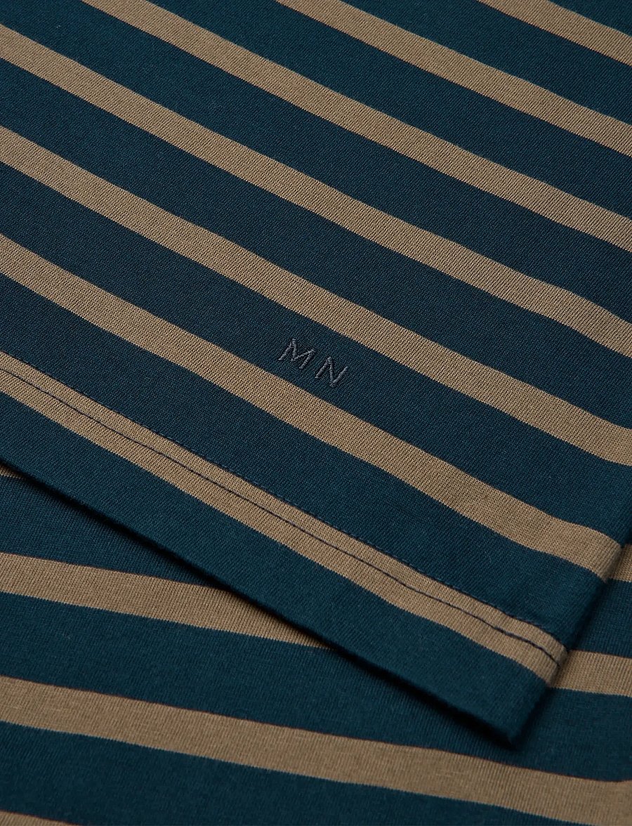 Mads Nørgaard - Cotton Jersey Stripe Frode Tee - kortärmade t-shirts - sky captain/tarmac - 1