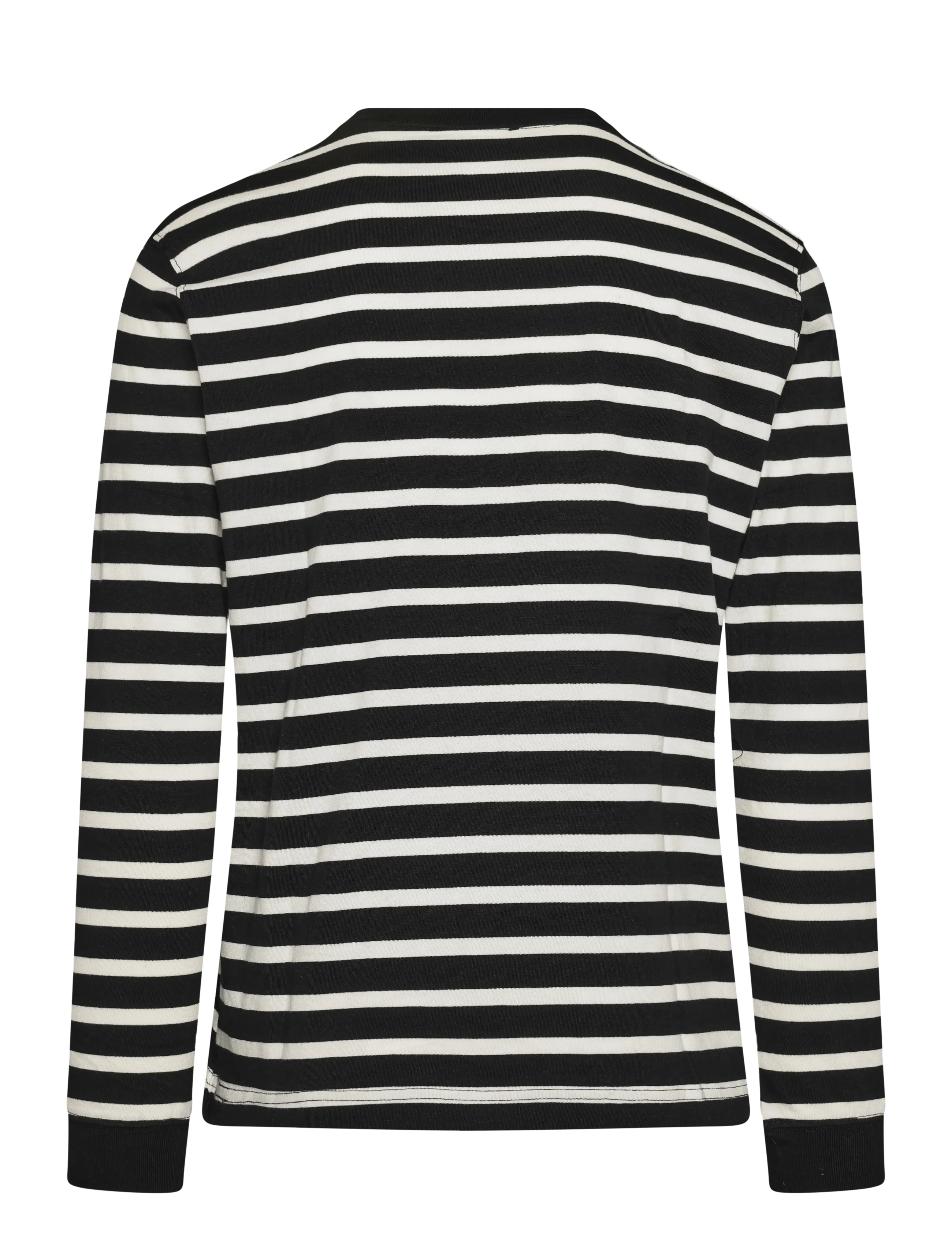 Mads Nørgaard - Cotton Jersey Stripe Frode Tee LS - long-sleeved t-shirts - black/vanilla ice - 1
