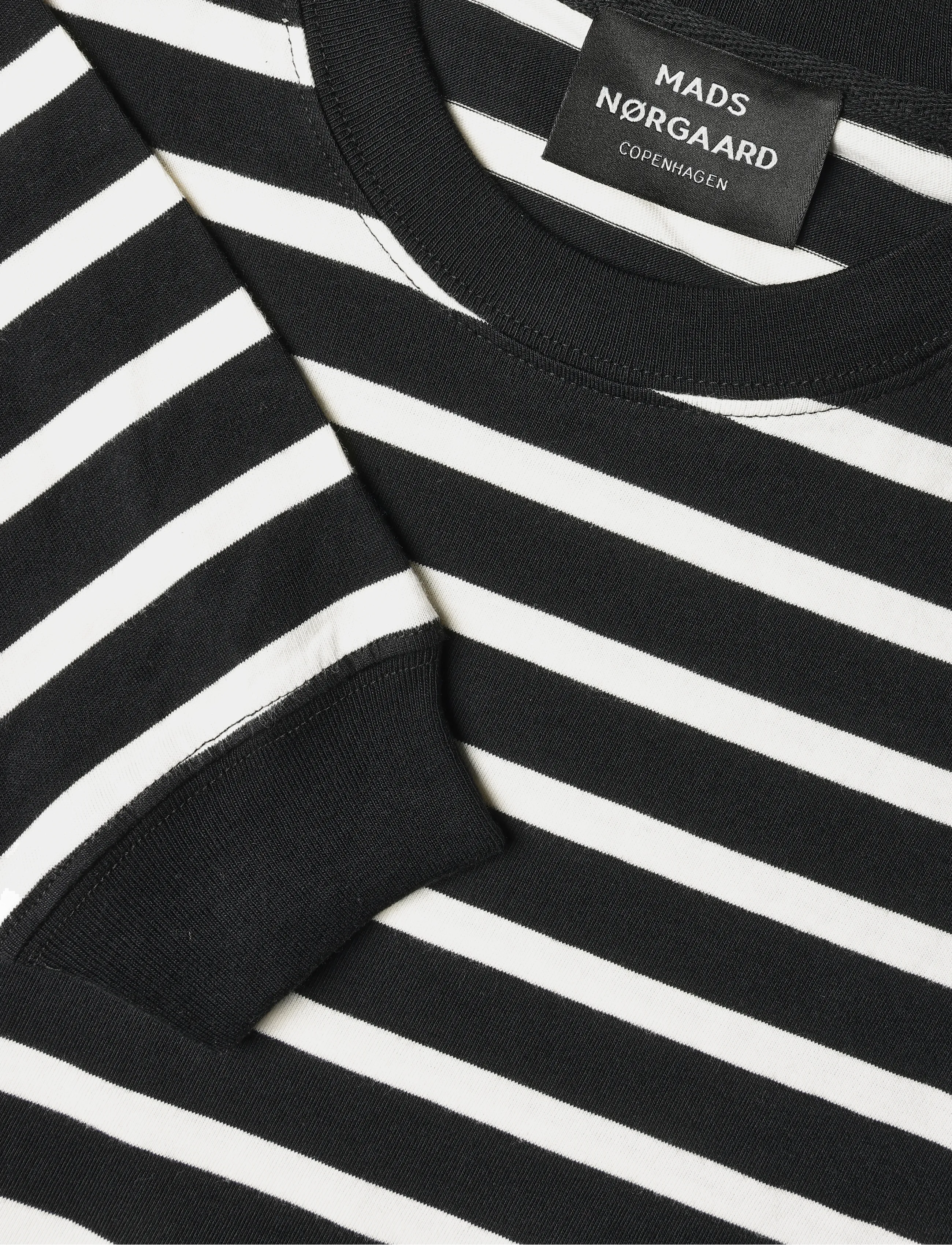 Mads Nørgaard - Cotton Jersey Stripe Frode Tee LS - long-sleeved t-shirts - black/vanilla ice - 2